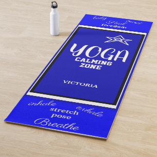 Tapis De Yoga Nom de l'étoile blanche bleue