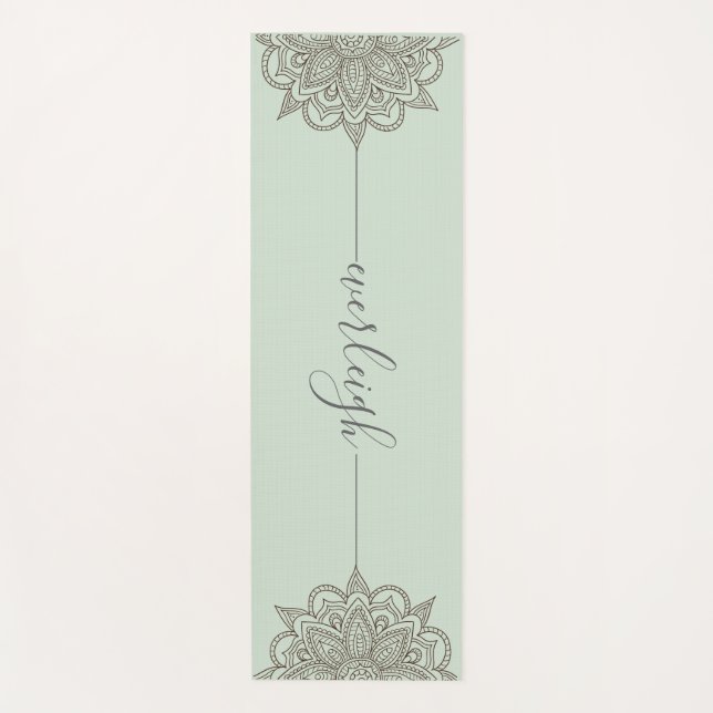 Tapis De Yoga Nom du script vert Mandala Yoga Mat (Devant)