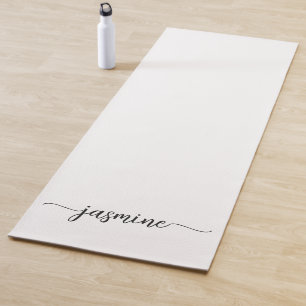Tapis De Yoga Nom en écriture cursive avec monogramme de fille m