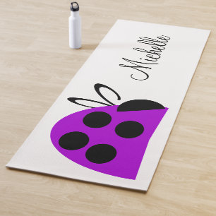 Tapis De Yoga Nom personnalisé de Ladybug noir mou
