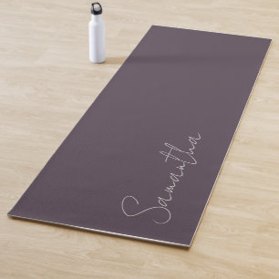 Tapis De Yoga Nom personnalisé élégant Purple Taupe