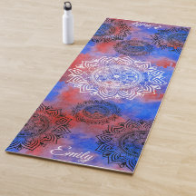 Nom personnalisé Watercolor Mandala Exercice Yoga
