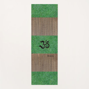 Tapis De Yoga Nom personnalisé Zen Om Green Grass Tatami Imprime