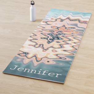 Tapis De Yoga Nom Retro Liquid Swirl Pastel Motif Boho