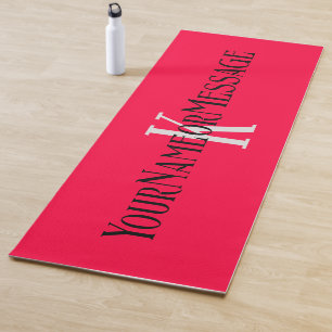 Tapis De Yoga Nom, Texte Beau Rose américain Rouge