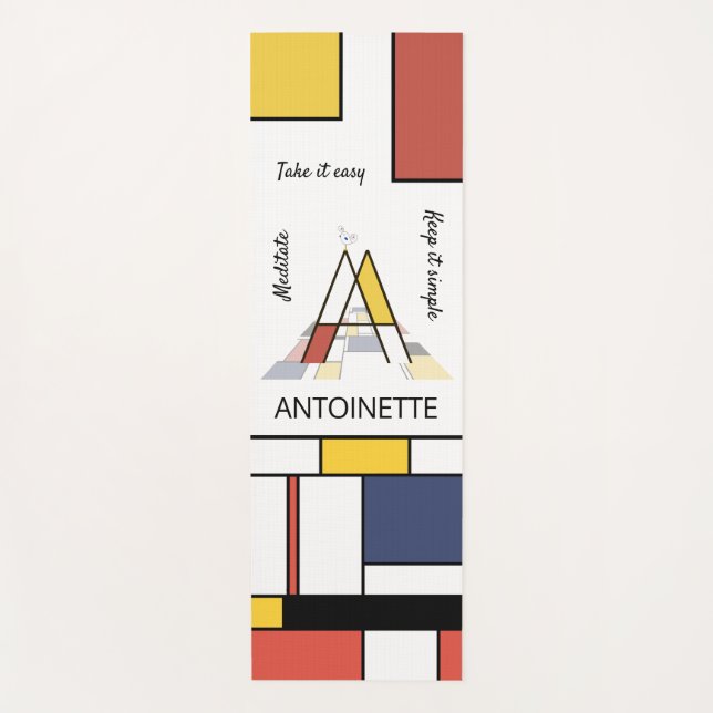 Tapis De Yoga Noplasticisme incroyable Art Monogramme. Lettre A (Devant)