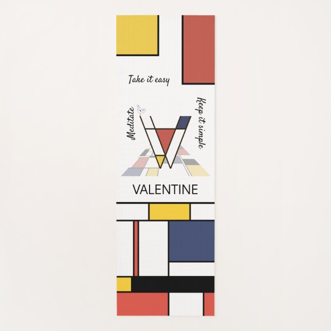 Tapis De Yoga Noplasticisme incroyable Art Monogramme. Lettre V (Devant)