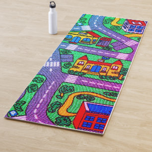 Tapis De Yoga nostalgie des années 90, Moquette de piste Voiture