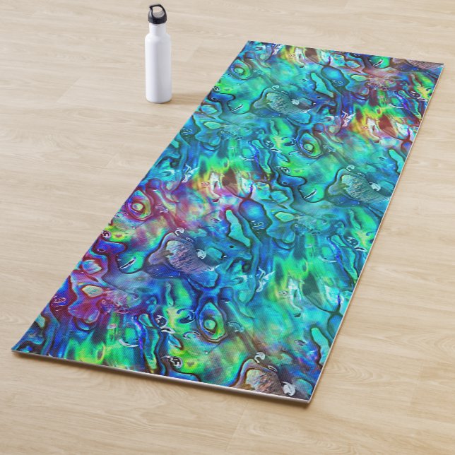 Tapis De Yoga Nouvelle-Zélande Abalone Paua Shell Motif 1 (En situation)