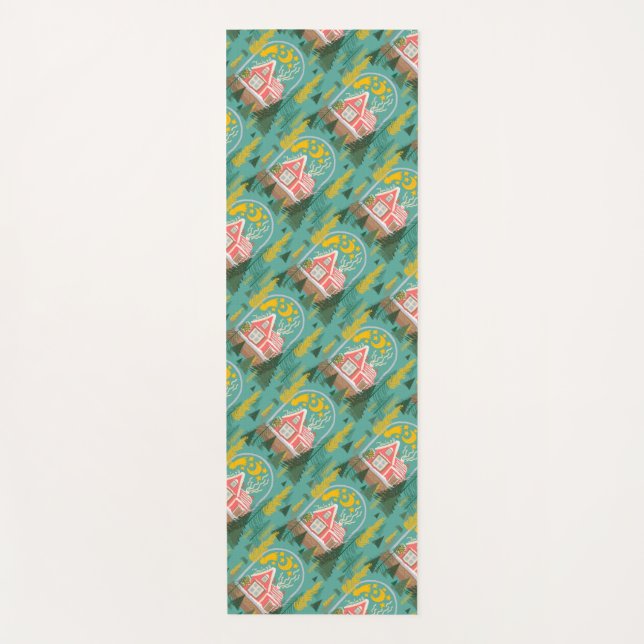Tapis De Yoga Nuit de Noël cabines finlandais, arbres et tir (Devant)