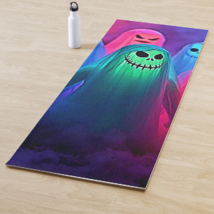 Tapis De Yoga Nuit éffrayante de design Fantômes colorés