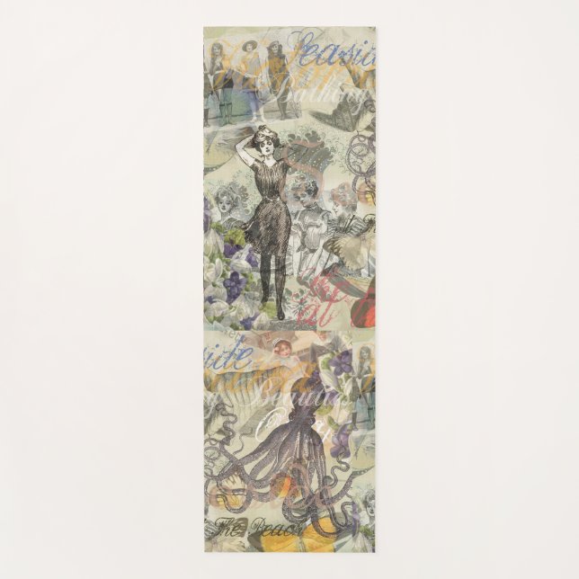 Tapis De Yoga Octopus Beach Antique Côte Steampunk (Devant)