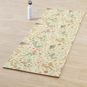 Tapis De Yoga Oiseaux de Shabby & Branches Jaune