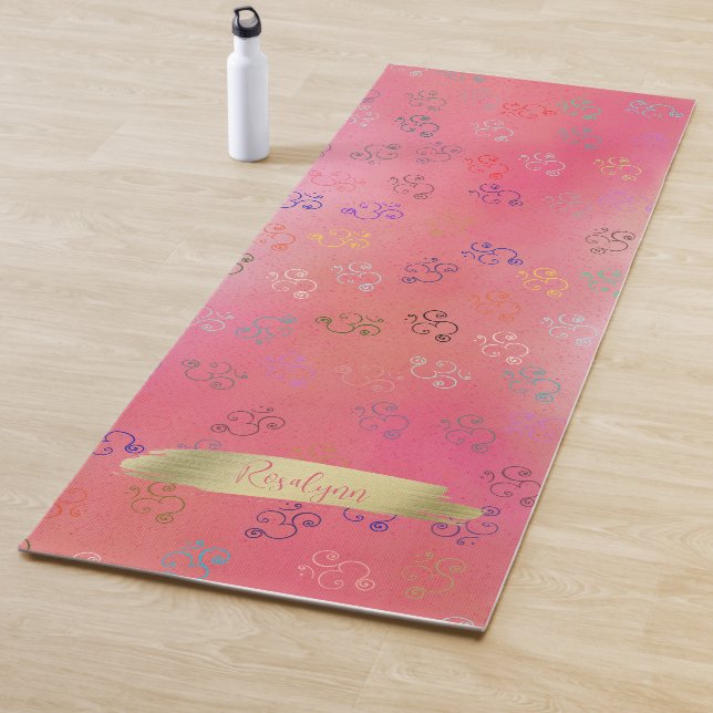 Tapis De Yoga OM du chaos | Red Ombre, Pretty Om (En situation)