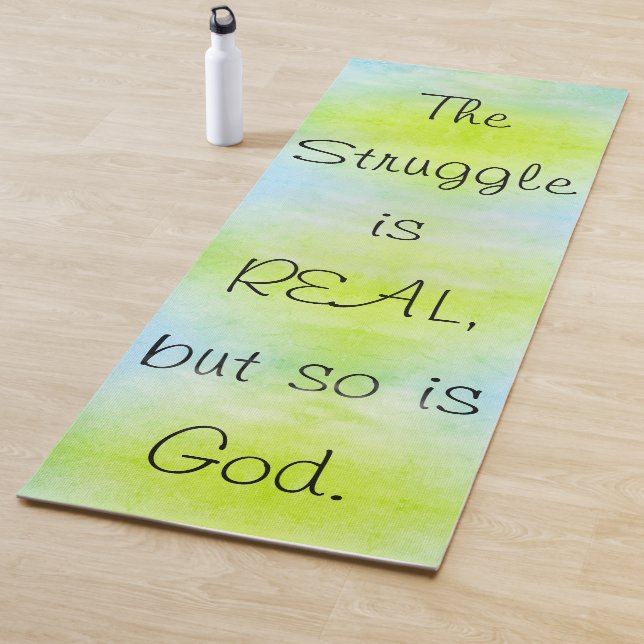 Tapis De Yoga Ombre Christian La lutte est réelle, Dieu aussi (En situation)