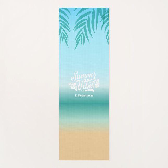 Tapis De Yoga Ombre Tropical Beach Summer Vibes Yoga Mat (Devant)