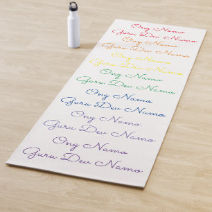 Tapis De Yoga Ong Namo Guru Dev Namo Mantra Yoga Mat - Arc en ci