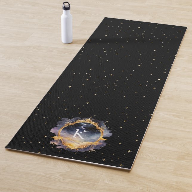 Tapis De Yoga Or bleu céleste mystique (En situation)