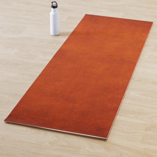 Tapis De Yoga Orange brulé (En situation)