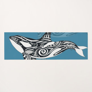 Tapis De Yoga Orca Killer Whale Tlingit Indigo encre bleue