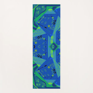 Tapis De Yoga Origami Chintz (L) Vert bleu