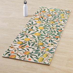Tapis De Yoga Ornement blanc de la grenade à fruits William Mor