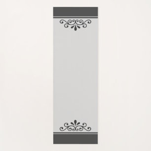 Tapis De Yoga Ornement vectoriel & rayures grises sur gris clair