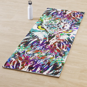 Tapis De Yoga Owl Yoga Mat   Chouette colorée   Chouette Abstra