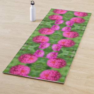 Tapis De Yoga Paire de fleurs rose Zinnia gros Abstrait