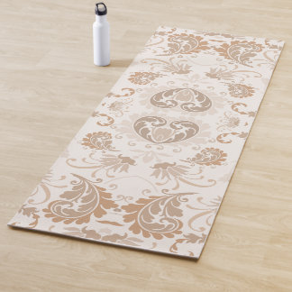 Tapis De Yoga Paisley en beige esthétique moderne Tan Brown
