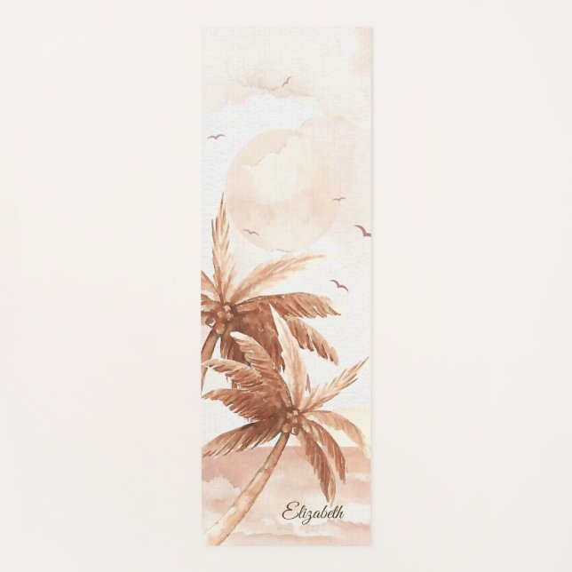 Tapis De Yoga Palmes tropicales rustiques (Devant)