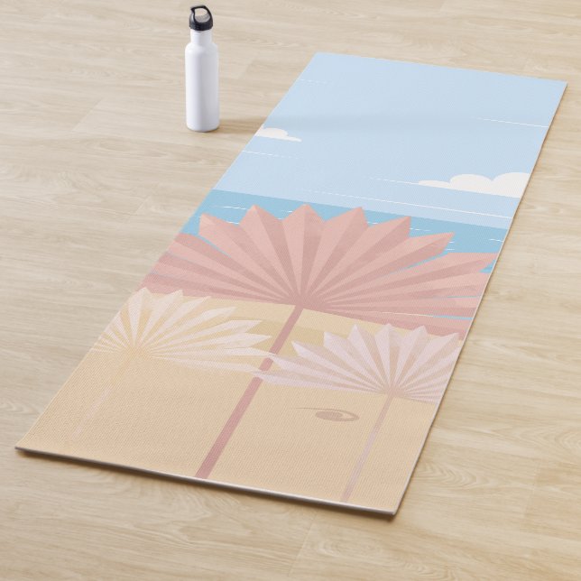 Tapis De Yoga Palmier gris sur la plage (En situation)