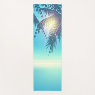 Tapis De Yoga Palmiers de plage tropicaux