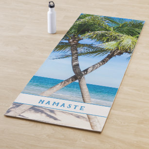 Tapis De Yoga Palmiers de plage tropicaux do-it-yourself photo p