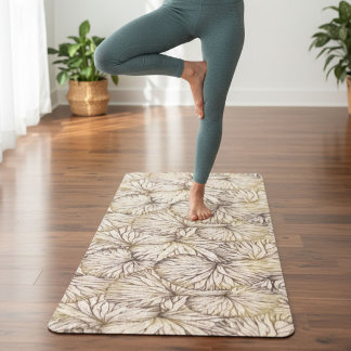 Tapis de Yoga Palmiers Marron