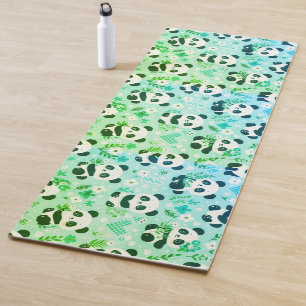 Tapis De Yoga Panda Bear Motif Vert Imprimer