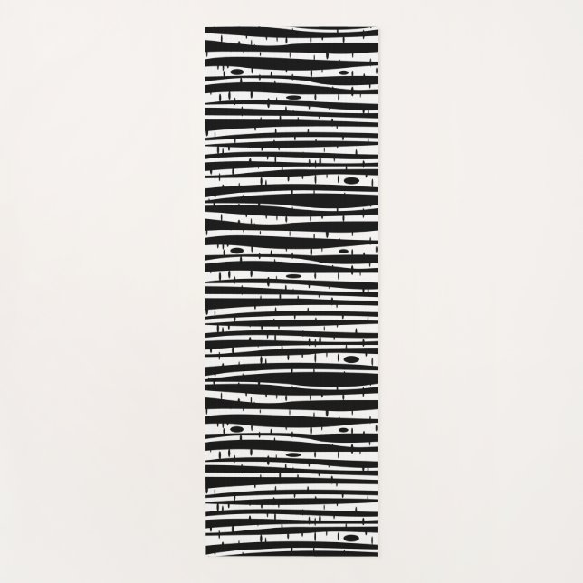Tapis De Yoga Panier de souris motif à arbre blanc noir mou (Devant)