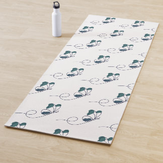 Tapis De Yoga Papillon en lineart vert