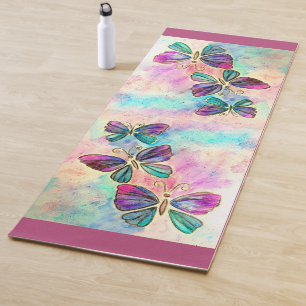Tapis De Yoga Papillons colorés Yoga Mat - Peinture