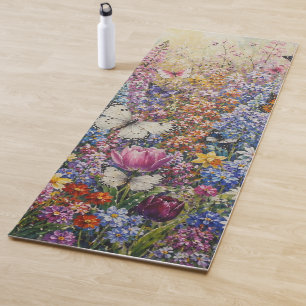 Tapis De Yoga Papillons du Paradis – Une Fleur Sauvage Colorée 