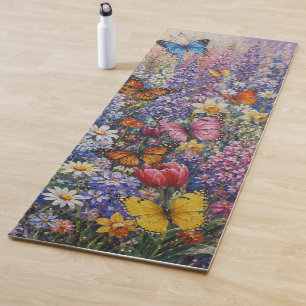 Tapis De Yoga Papillons du Paradis – Une Fleur Sauvage Colorée 