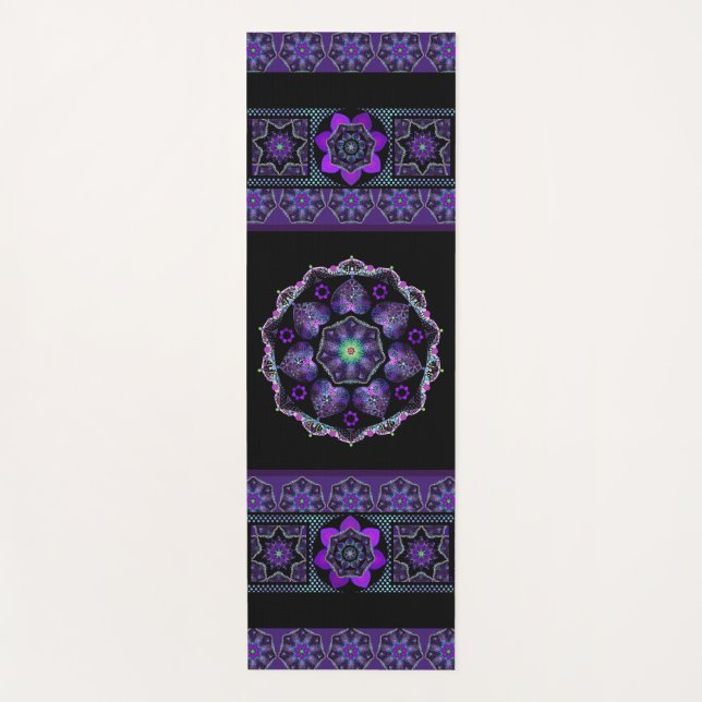 Tapis De Yoga Parapluie violet & coeurs .7 (Devant)