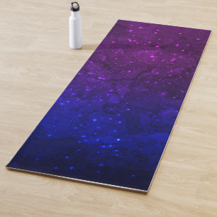 Tapis De Yoga Parmi les étoiles dans la Galaxie bleue et violett
