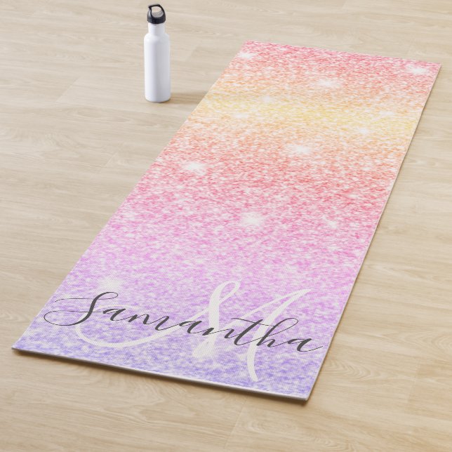 Tapis De Yoga Parties scintillant colorée moderne étincelle Nom  (En situation)
