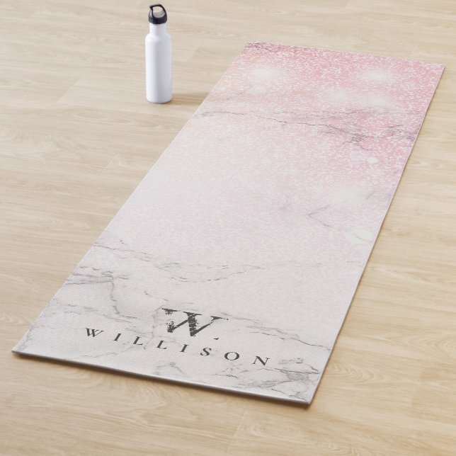 Tapis De Yoga Parties scintillant de marbre personnalisée (En situation)