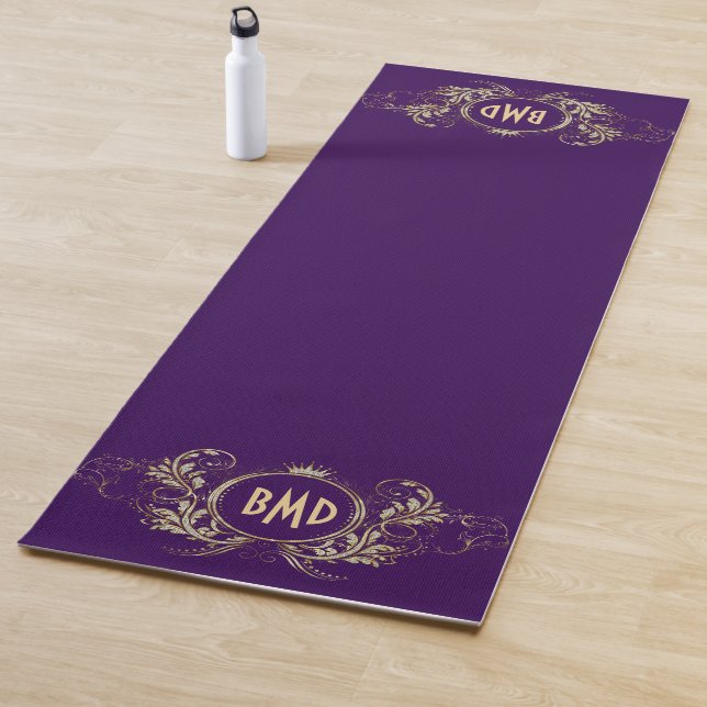 Tapis De Yoga Parties scintillant noire et Faux Fille Cadre Flor (En situation)