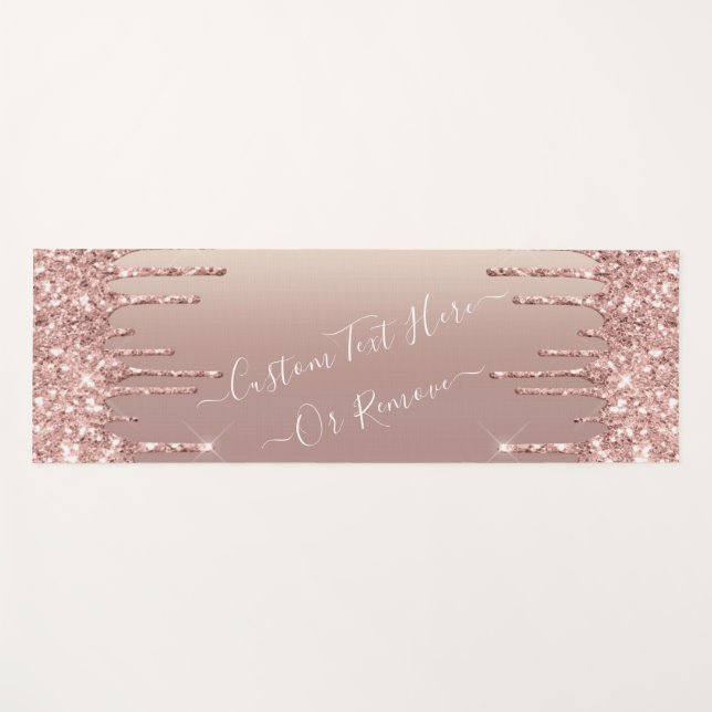 Tapis De Yoga Parties scintillant rose Gold Blush Éclats Texte p (Devant (Horizontal))