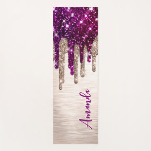 Tapis De Yoga Parties scintillant rose rouge mignonne moderne Dr