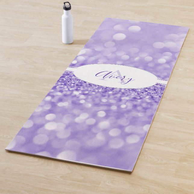 Tapis De Yoga Parties scintillant violette Personnaliser Yoga Ma (En situation)