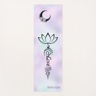 Tapis De Yoga *~* Pastel Arc-en-ciel Nirvana Fleurs de lune Cris